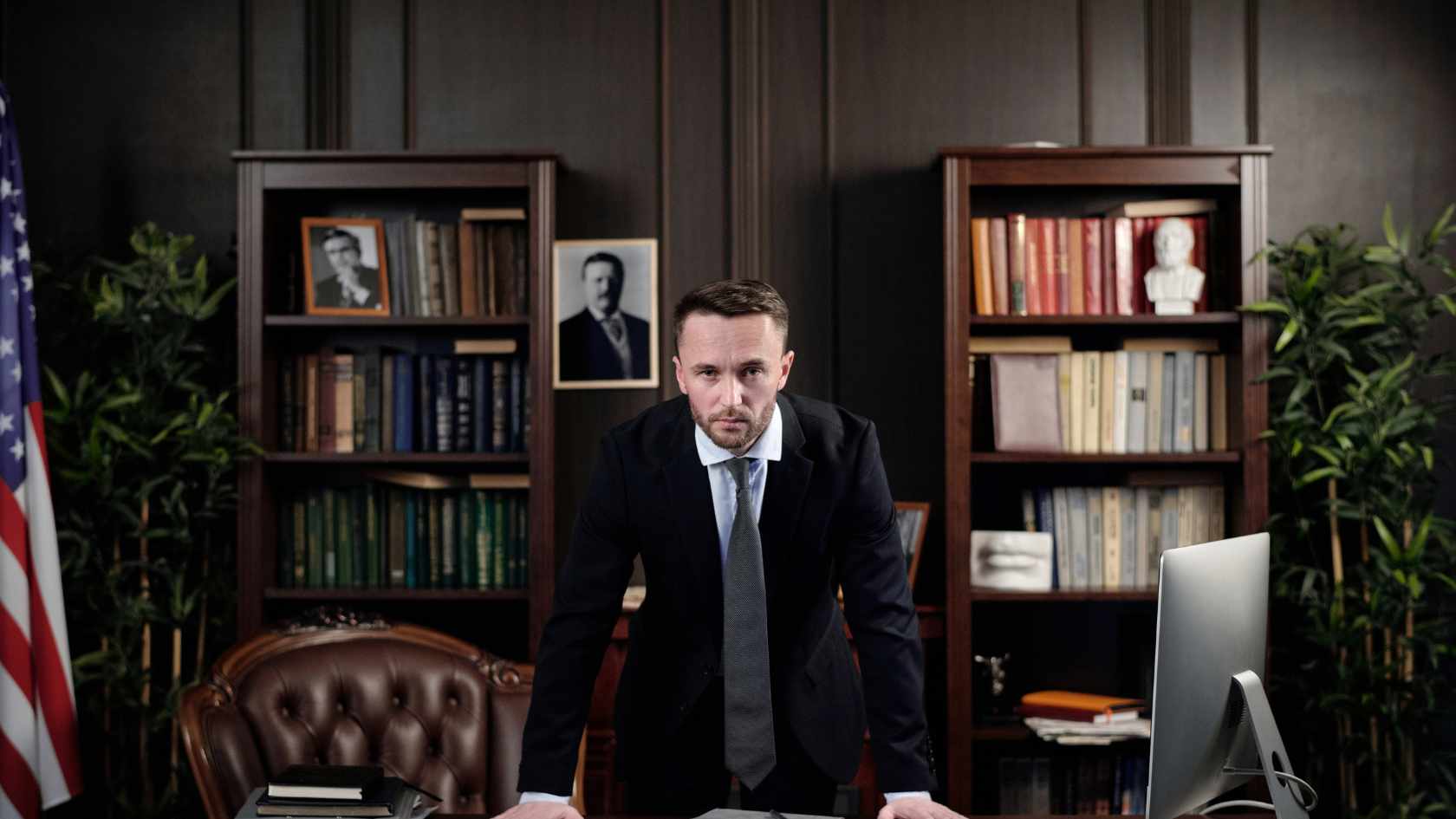 accident lawyer posing in his cabin
