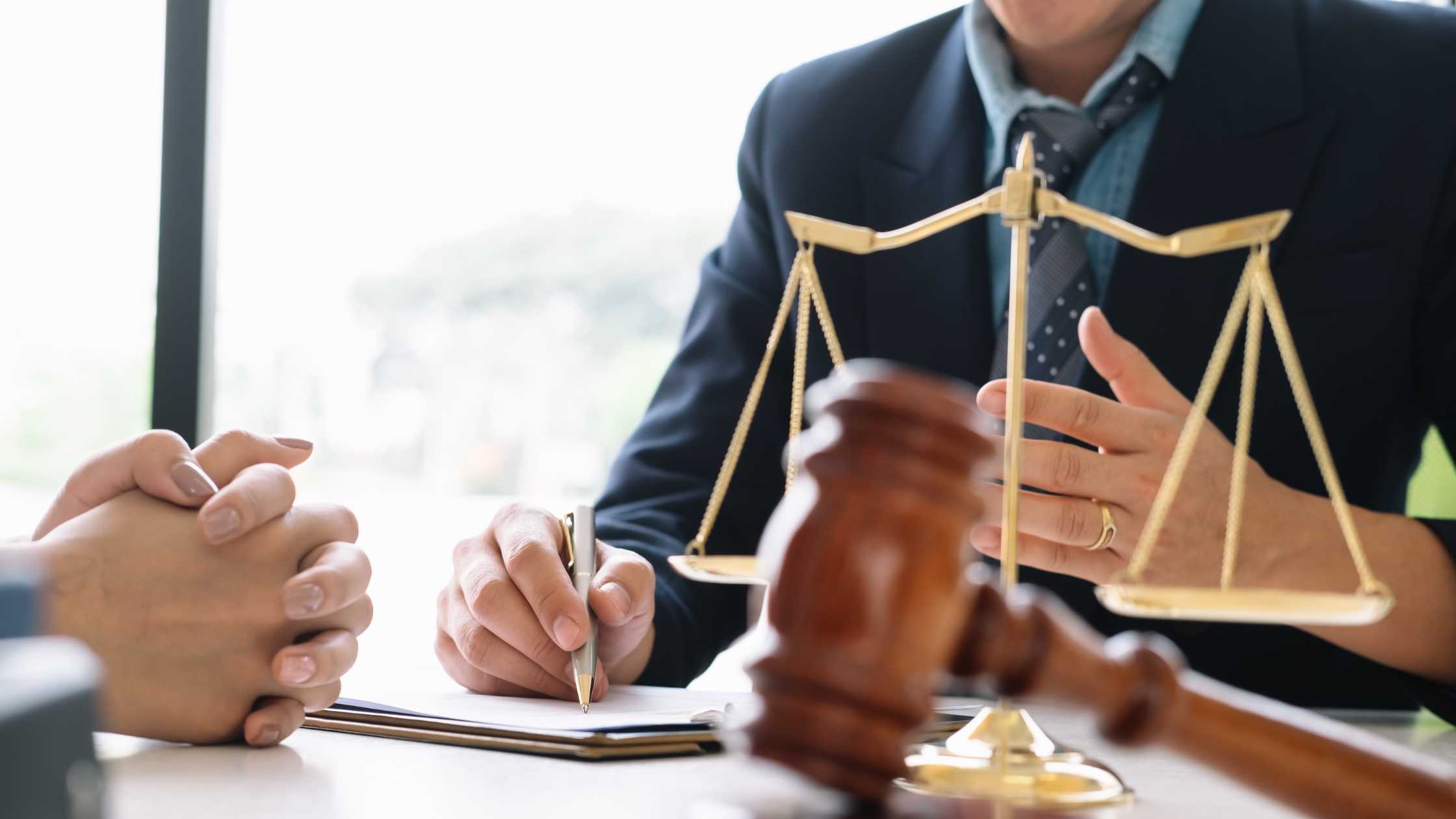 lawyer explaining to his client 
