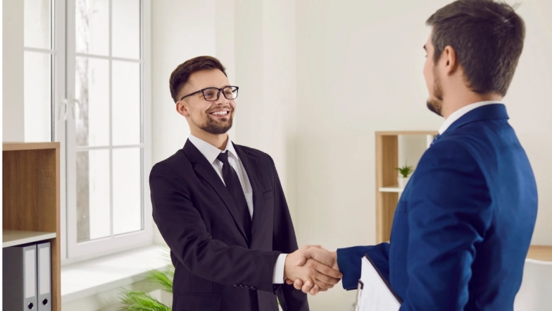 Atlanta personal injury attorney guiding client for maximum settlement in office