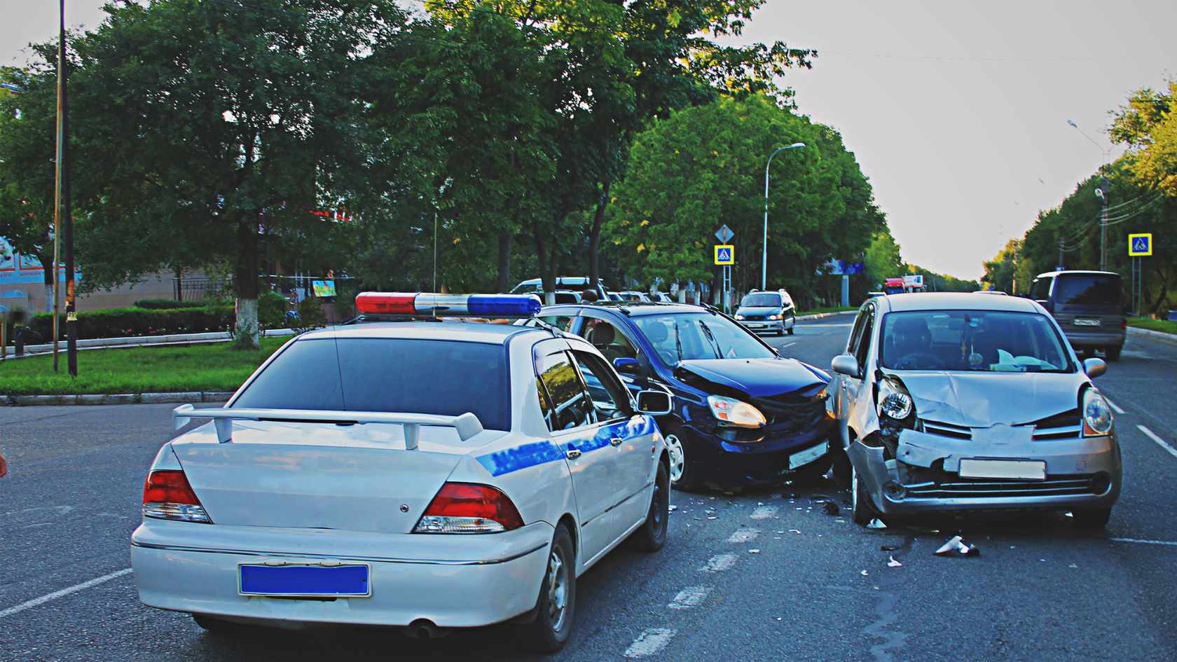 Car accident scene in Augusta GA caused by careless driving and speeding