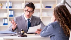 Car accident attorney in Austin giving legal advice to accident victim