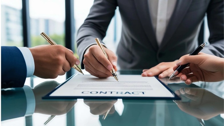 Lawyer and client agreeing on contingency fee structure in New York car accident case