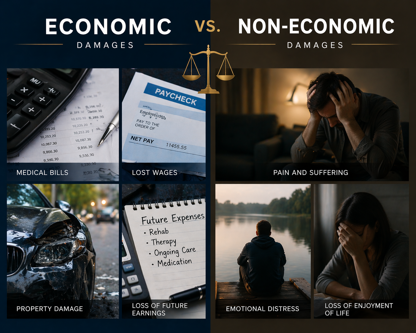 Economic vs. non-economic damages comparison